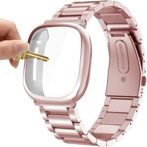 Pale Pink Stainless Steel Replacement Band Fitbit Sense/ Versa 3